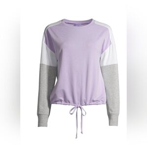 No Boundaries NEW Color Block Cinched Hem Pullover - Lavender/Grey